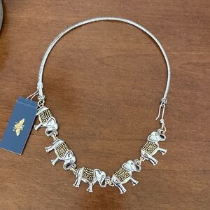 Silver and Gold Elephant Necklace